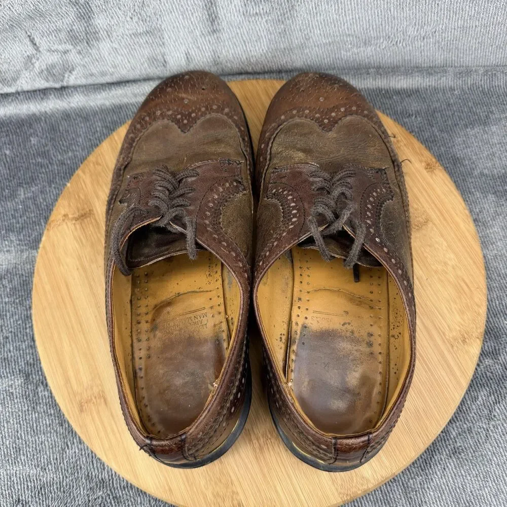 VTG Dr. Martens Shoes Mens Size 10 Brown Leather Wingtip Brogue 3989/59 England
